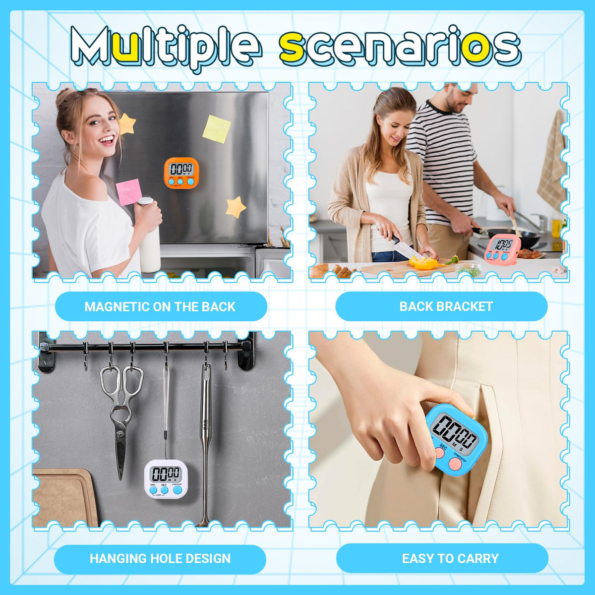 Mwellewm digital timer emits a loud alarm for open spaces and busy rooms.