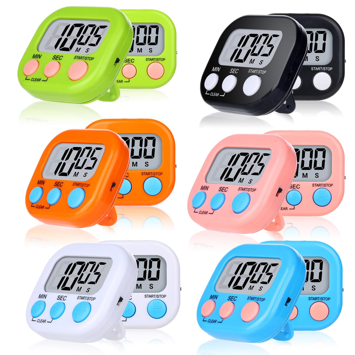 Mwellewm digital timer with magnetic back on fridge for easy kitchen timing.
