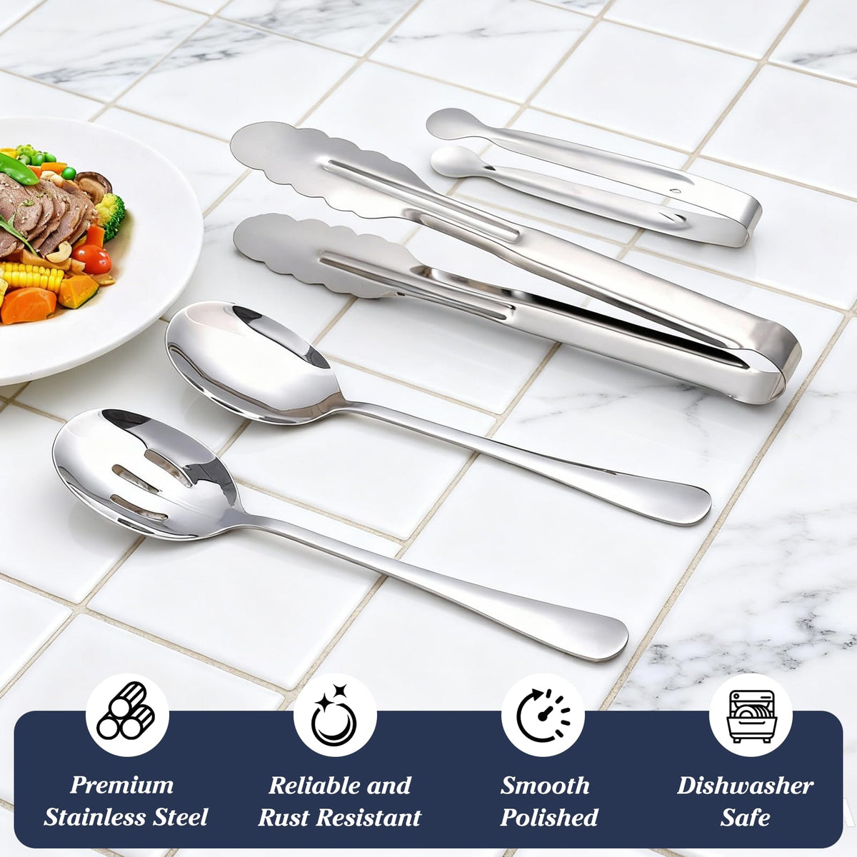 Mwellewm elegant mirror-finish utensils for refined banquets and presentations.