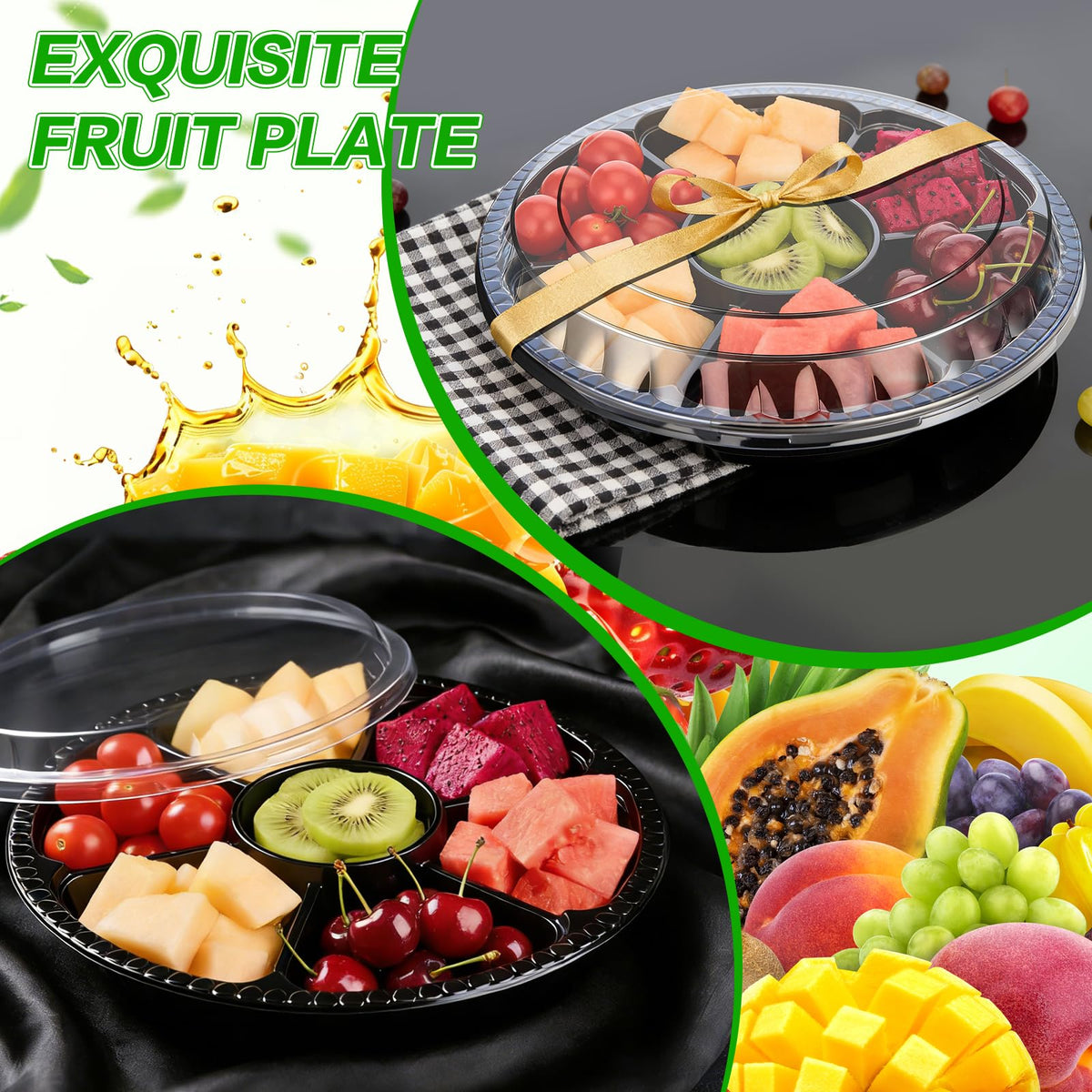mwellewm five-compartment tray with lid for buffet display