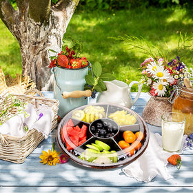 mwellewm fruit and veggie platter tray with lid neat display for fresh options