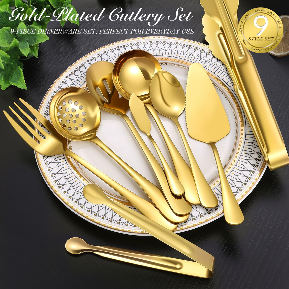 Mwellewm gold serving spoons for easy portioning at gatherings.