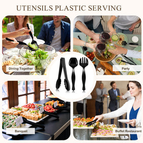 Mwellewm heavy-duty black party utensils for sturdy, mess-free service.