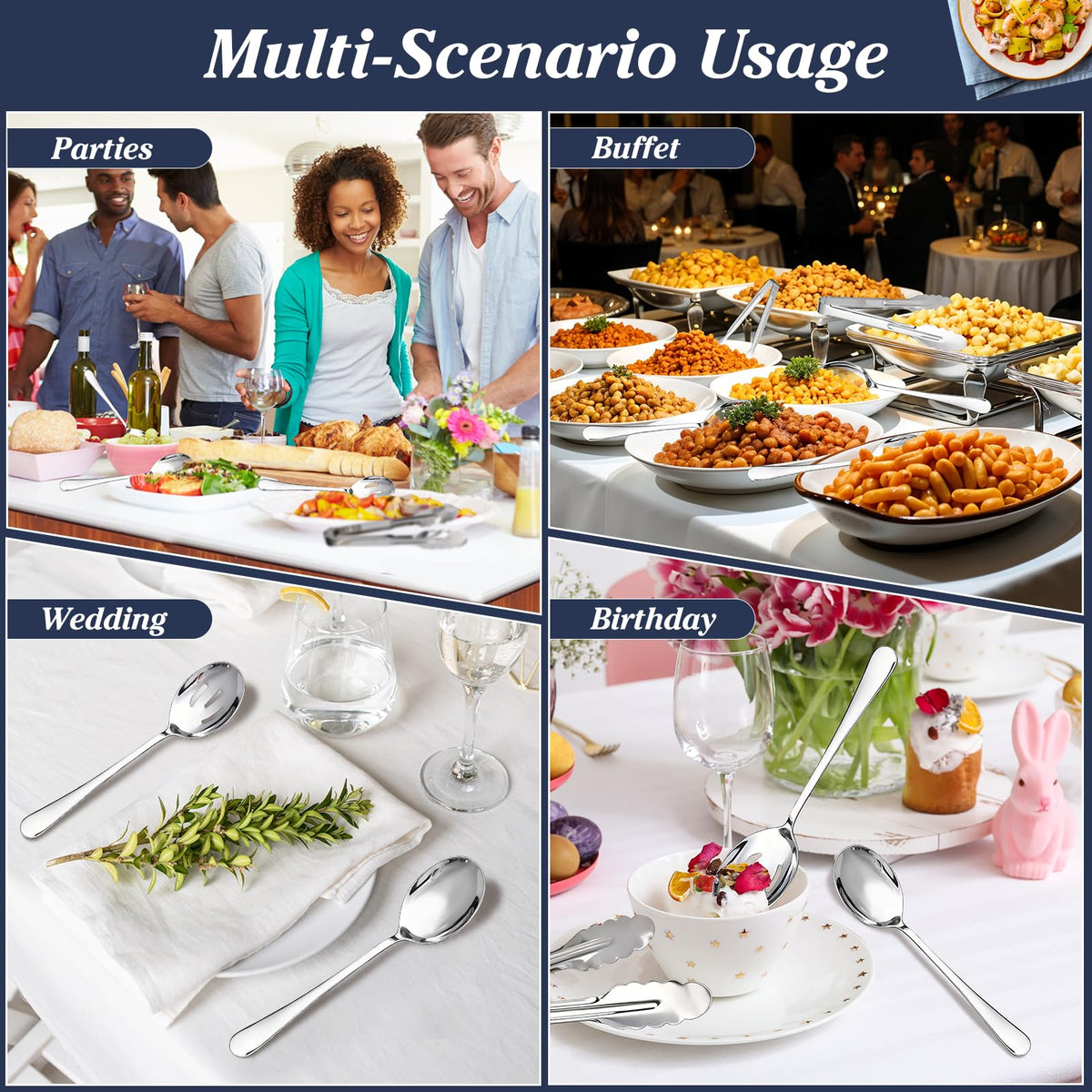 Mwellewm large appetizer tongs, ideal for sharing starters at events.