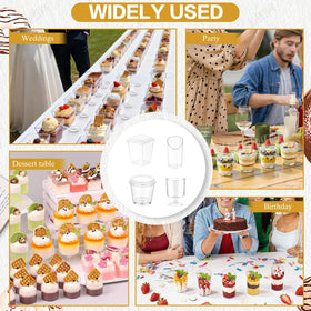 mwellewm party-ready dessert cups on a display for weddings