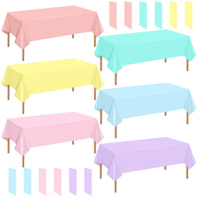 mwellewm pastel tablecloth in rose pink protecting a birthday party table