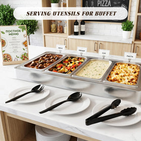 Mwellewm Plastic serving tongs with sturdy grip for mixed dishes.