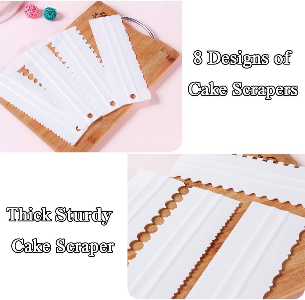Mwellewm sawtooth cake comb helps achieve textured, professional-looking patterns.