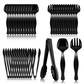 Mwellewm serving spoons 8.5-inch black with ergonomic grip for smooth serving.