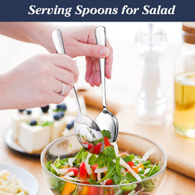 Mwellewm serving spoons for buffet, balanced weight and smooth edges for safe serving.
