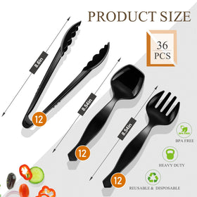 Mwellewm serving tongs 8.6-inch black provide secure grip for buffet portions.