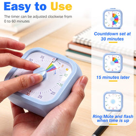 Mwellewm visual timer compact desk setup for home or classroom.