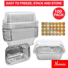 Mwnxia 100-pack mini loaf pans ready for batch baking and sales.