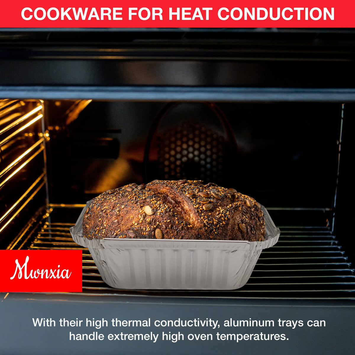 Mwnxia disposable take-out loaf pan simplifies serving and cleanup.