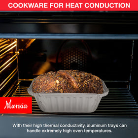 Mwnxia disposable take-out loaf pan simplifies serving and cleanup.