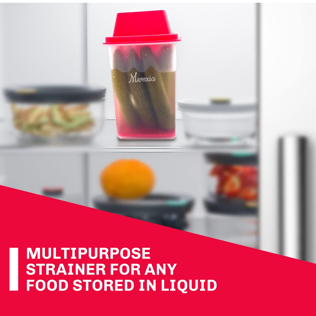 Mwnxia pickle keeper ideal for organized fridge and gifting