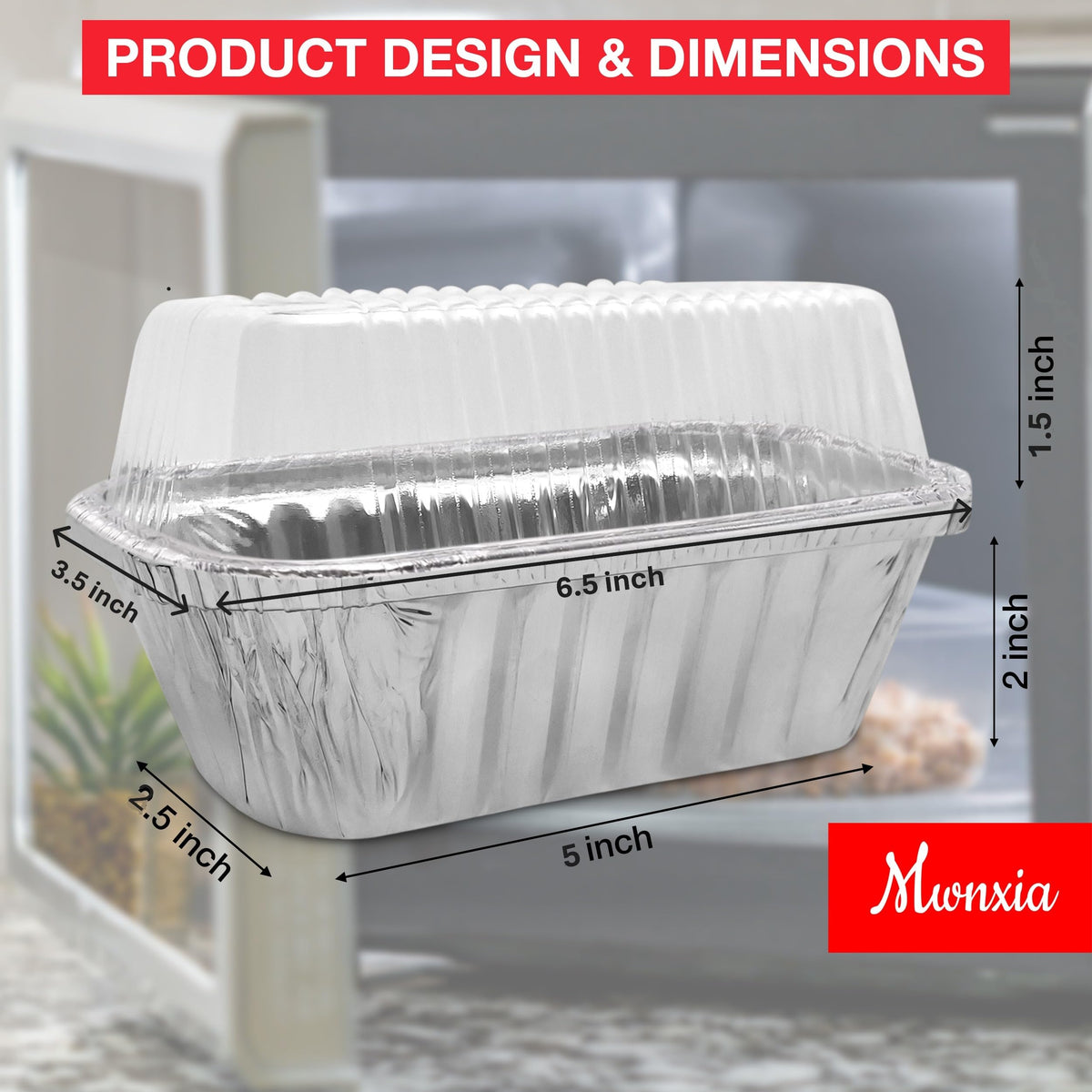 Mwnxia mini loaf pans lids assembly for quick take-out packaging