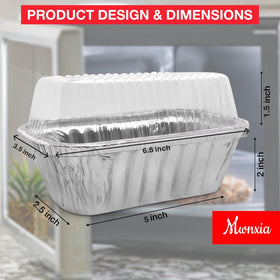 Mwnxia mini loaf pans lids assembly for quick take-out packaging