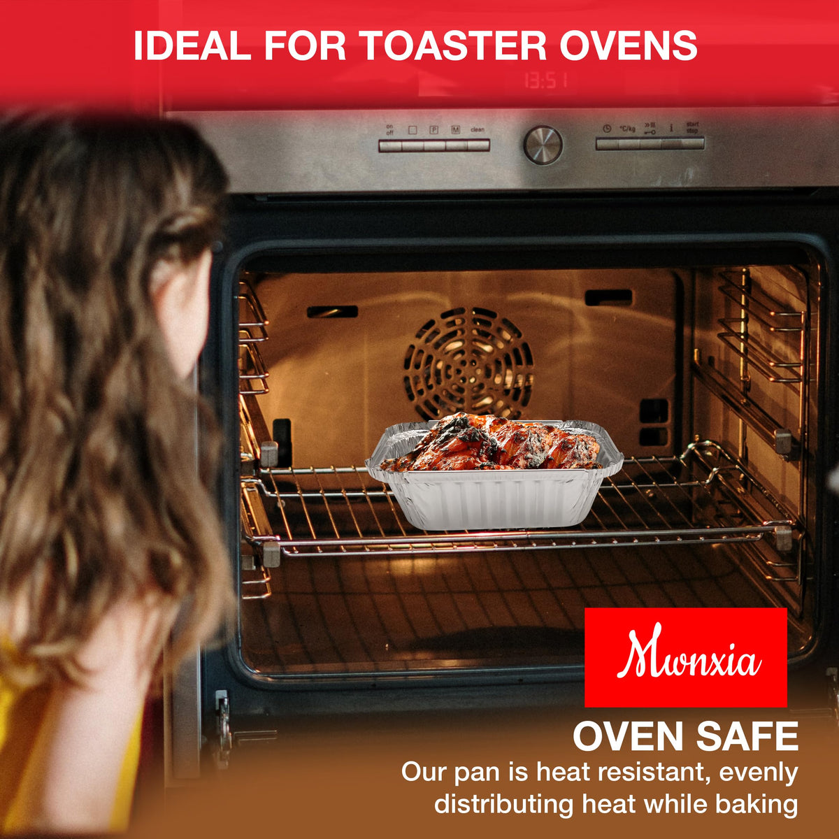 Mwnxia recyclable aluminum bakeware supports easy disposal after use.