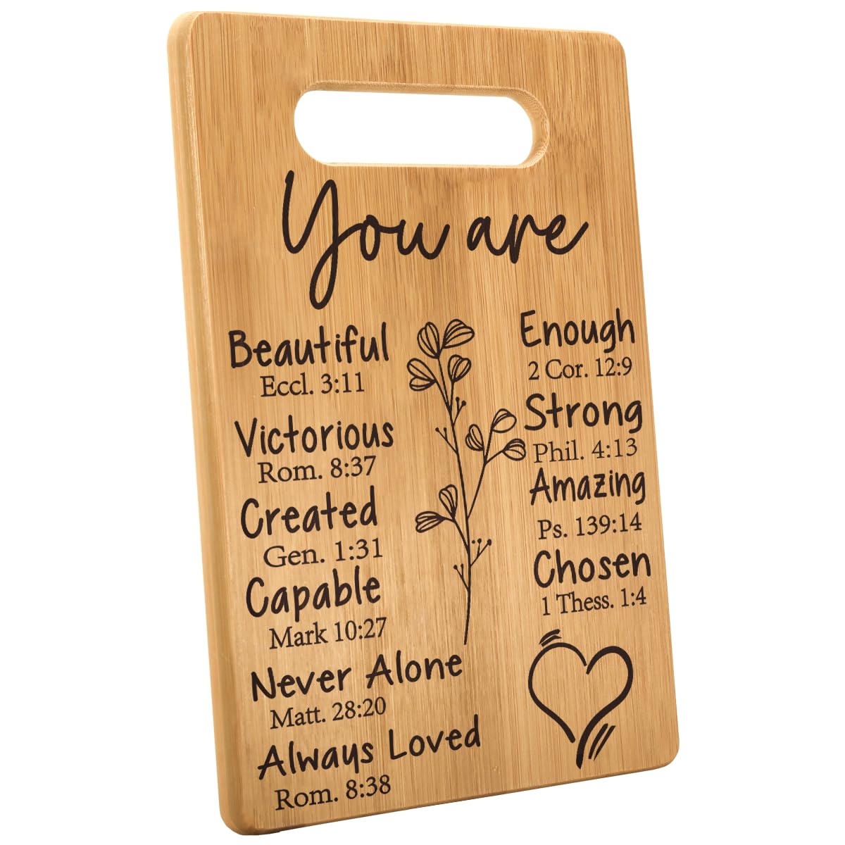 MY-ALVVAYS Christian cutting board with verse design for daily inspiration in cooking.