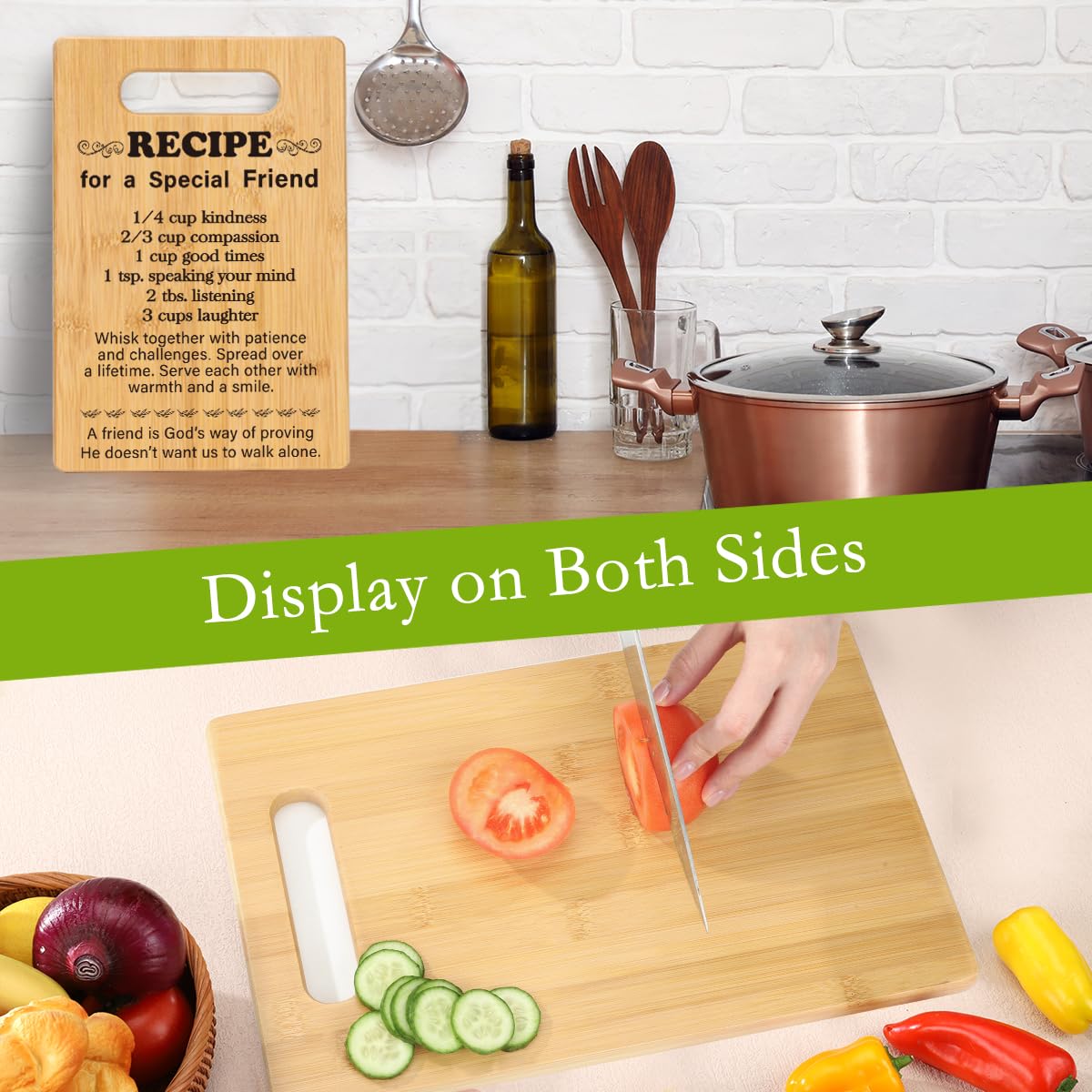 MY-ALVVAYS cutting board on kitchen counter used as decorative display