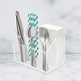 My Space Organizers kitchen countertop decor with durable acrylic cutlery storage.