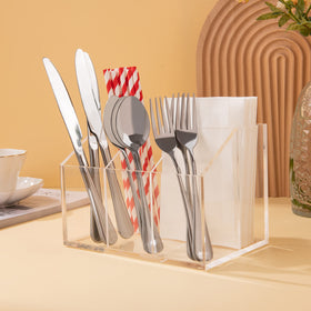 My Space Organizers party buffet caddy helps guests grab utensils and napkins quickly.