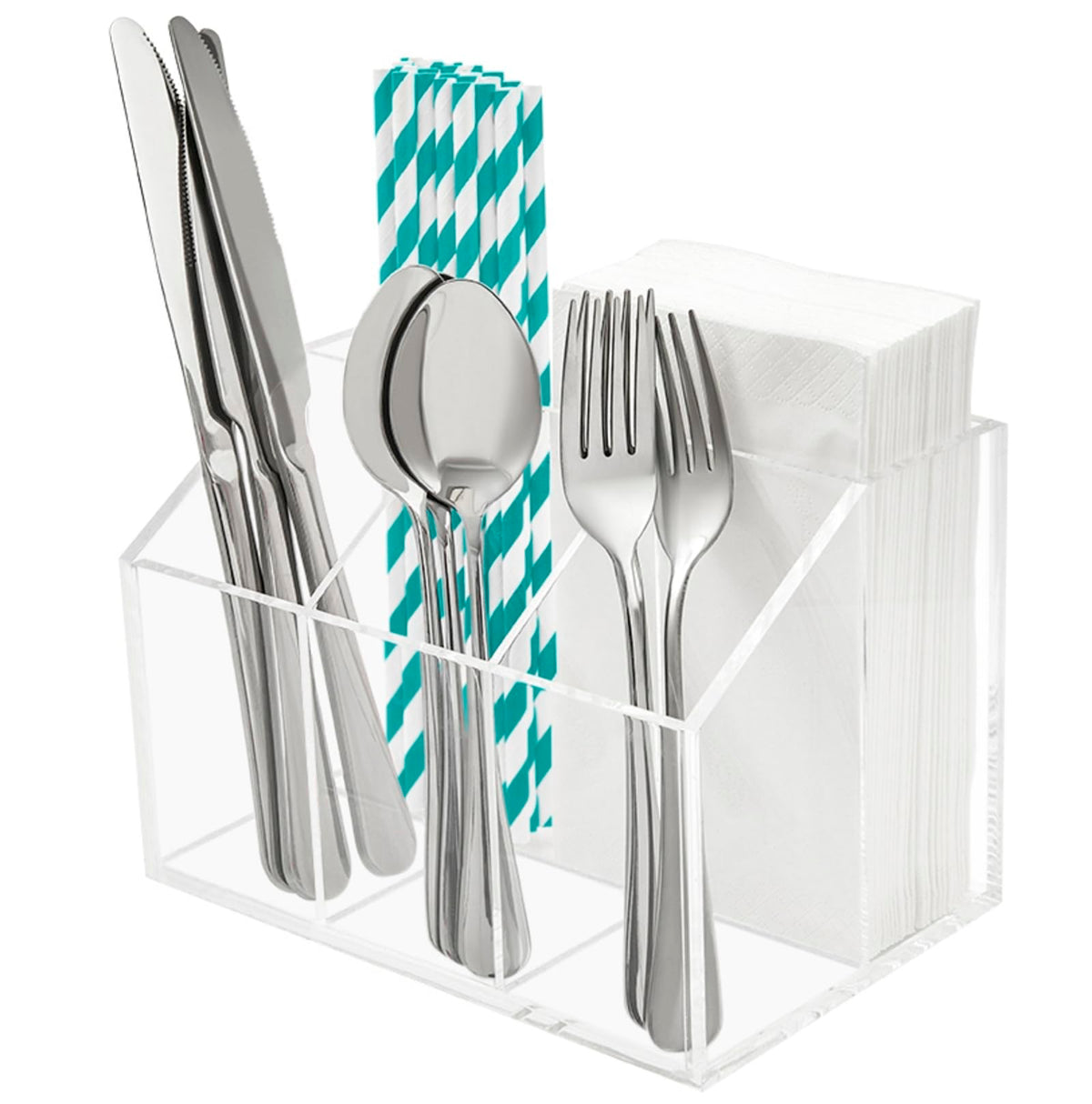 My Space Organizers utensil holder with clear acrylic for easy countertop access.