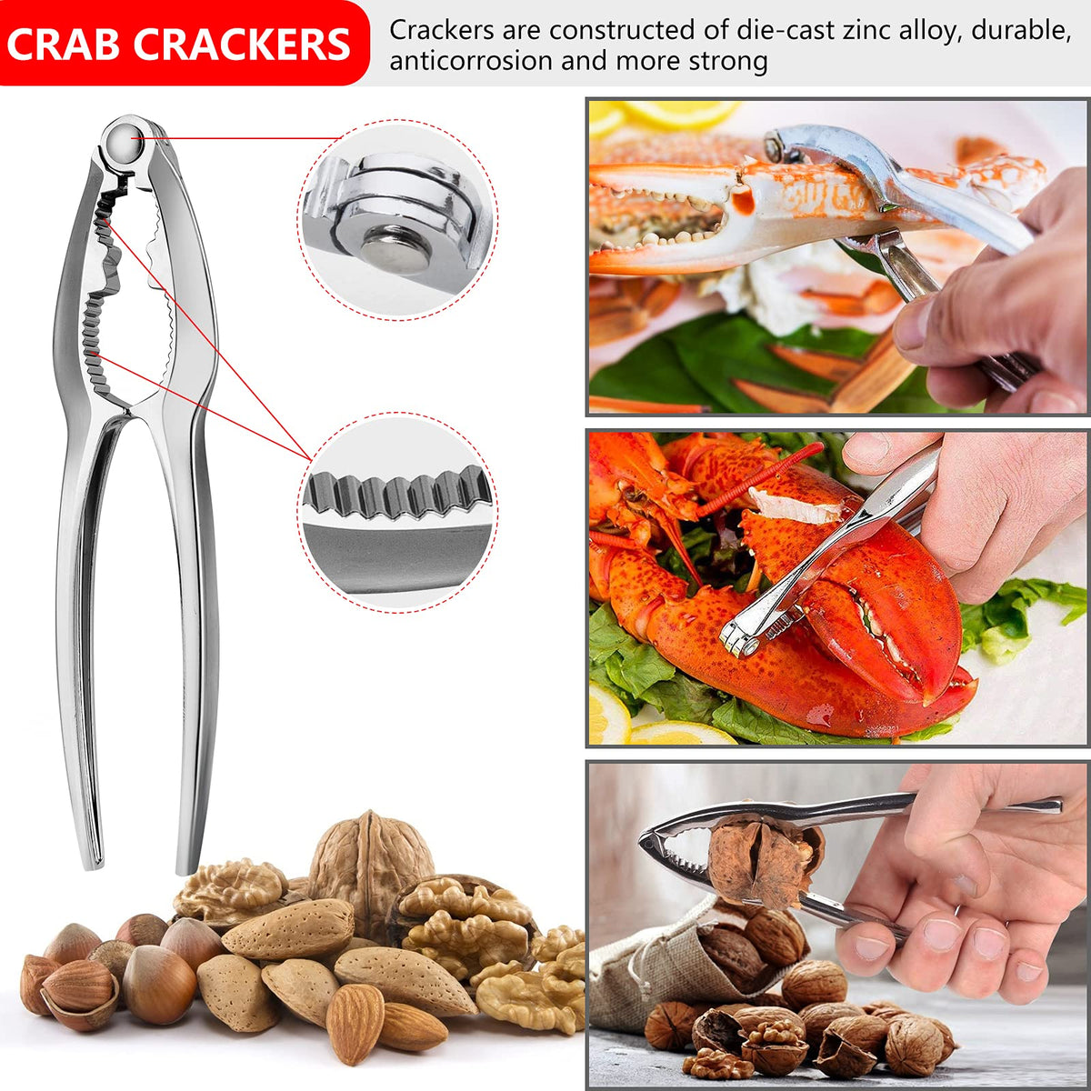 MYBMHTNB seafood tools set lobster crackers handle tough shells smoothly.
