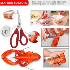 MYBMHTNB seafood tools set seafood scissors cut through shells cleanly.