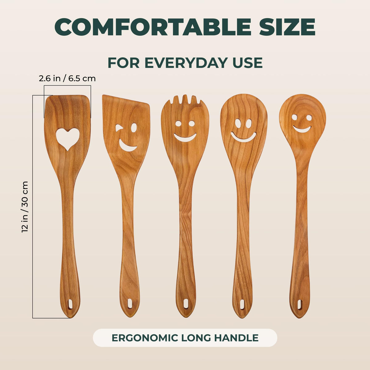 MyFancyCraft spurtles celebrate natural cherry wood grain and color variation.