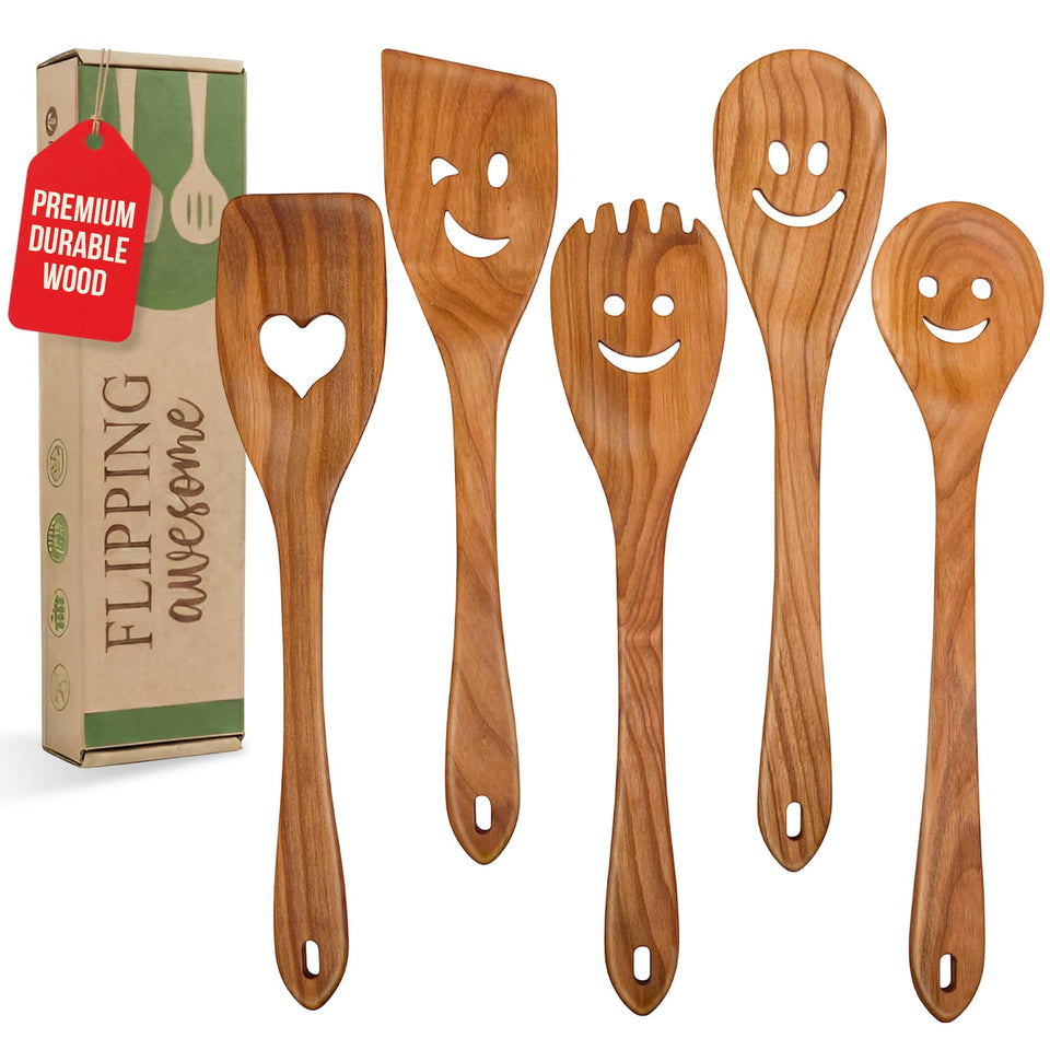 MyFancyCraft MFC spurtles in solid cherry wood, 11-8 inches, ideal for gentle stirring.