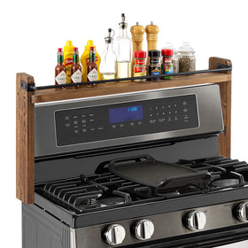 MyGift 33-inch stove-top spice rack over the stove offers quick-access storage.