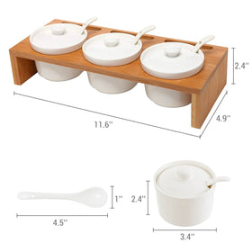 MyGift ceramic dipping bowls with lids ideal for sauces and dips at gatherings.
