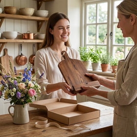 MyGift cookbook stand with cutting-board style complements stylish kitchens.