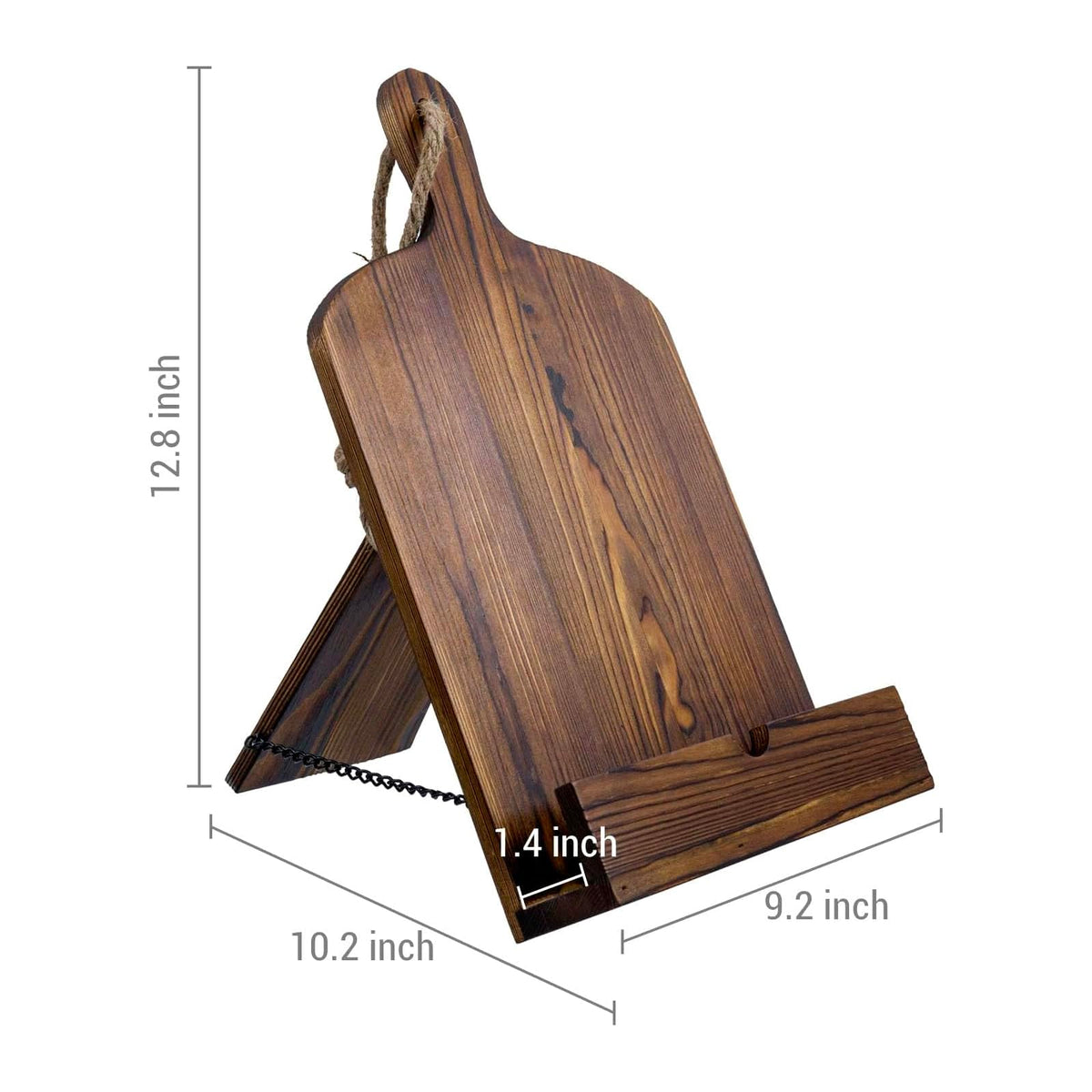 MyGift display holds cookbook, magazines, or tablets for easy following.