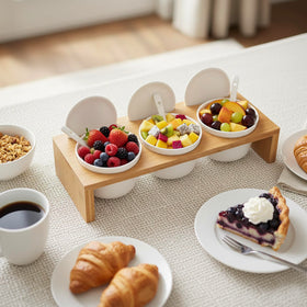 MyGift ceramic bowls with lids provide clean, portioned serving options.