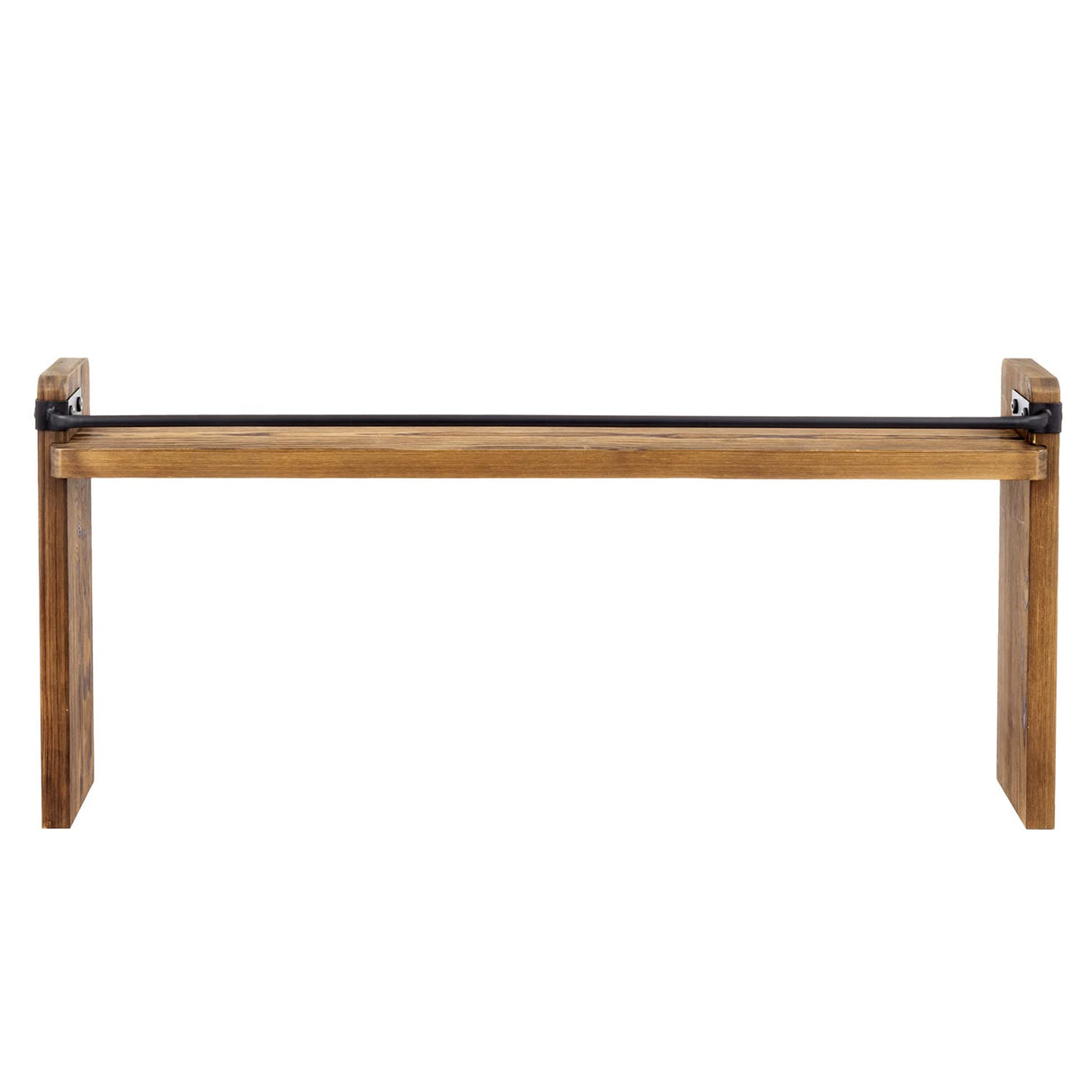 Under-shelf clearance from MyGift rack showing space for tall items.