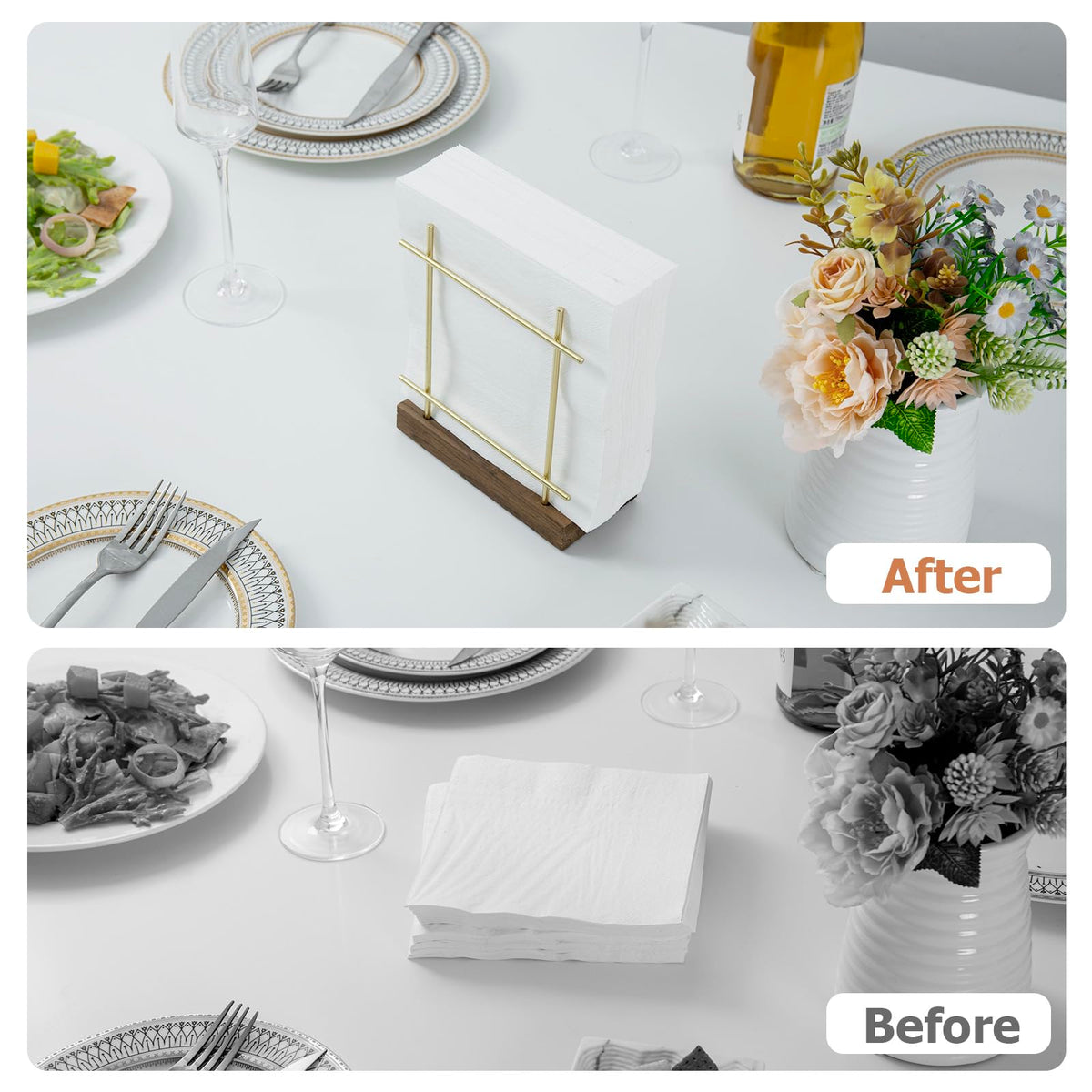 MyGift wood base detail emphasizing sturdy construction and durability.