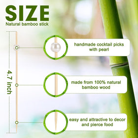 MYJIE cocktail picks for drinks and garnishes, sturdy natural wood
