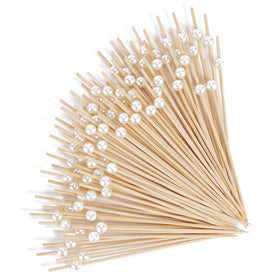 MYJIE white pearl cocktail picks for 4.7-inch skewers, ideal for appetizers