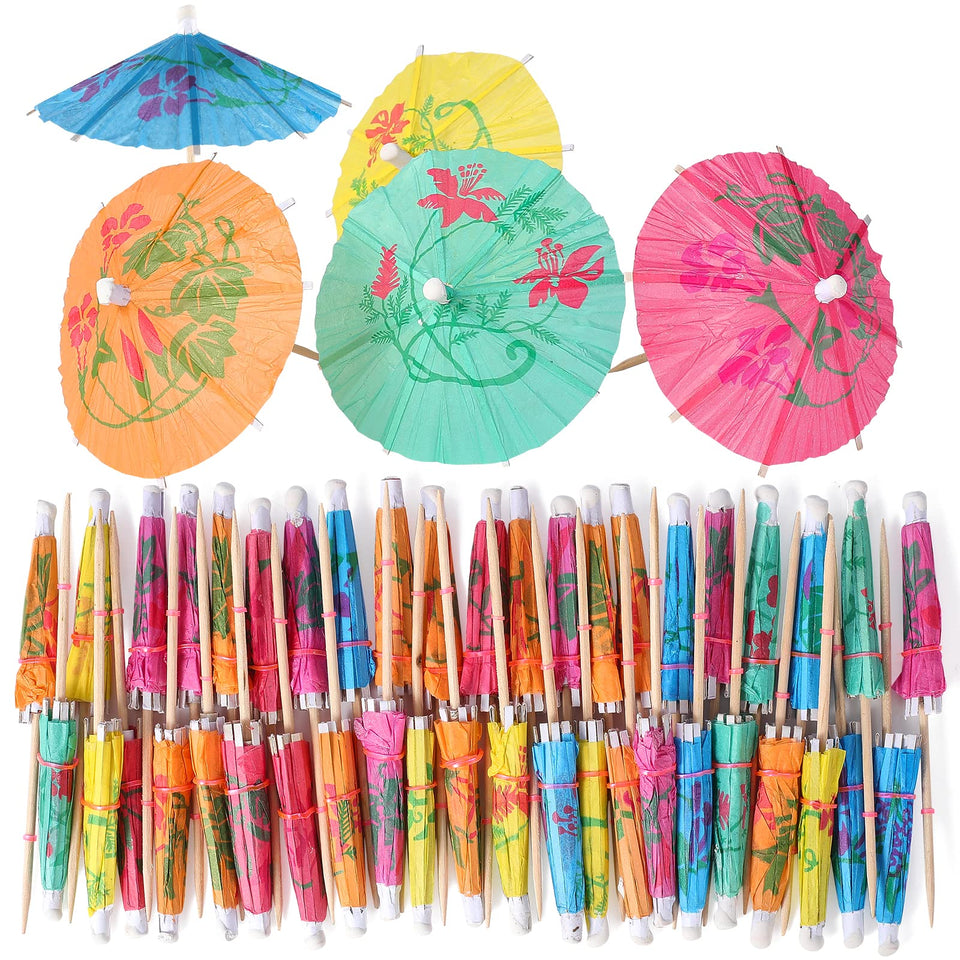 MYJIE colorful paper umbrella picks brighten drinks and party displays