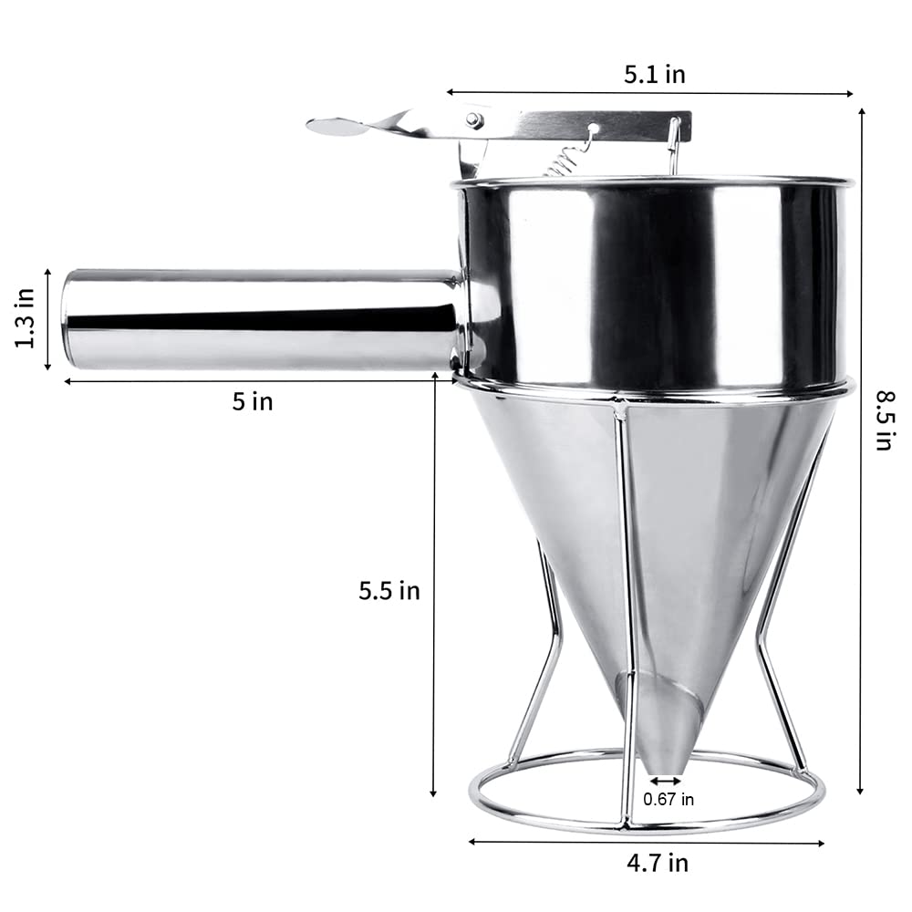 MyLifeUNIT 1200ml capacity dispenser provides steady batter flow for multiple batches.