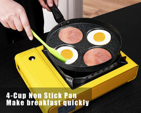 Top view of MyLifeUNIT egg pan showing four cavities for portions.