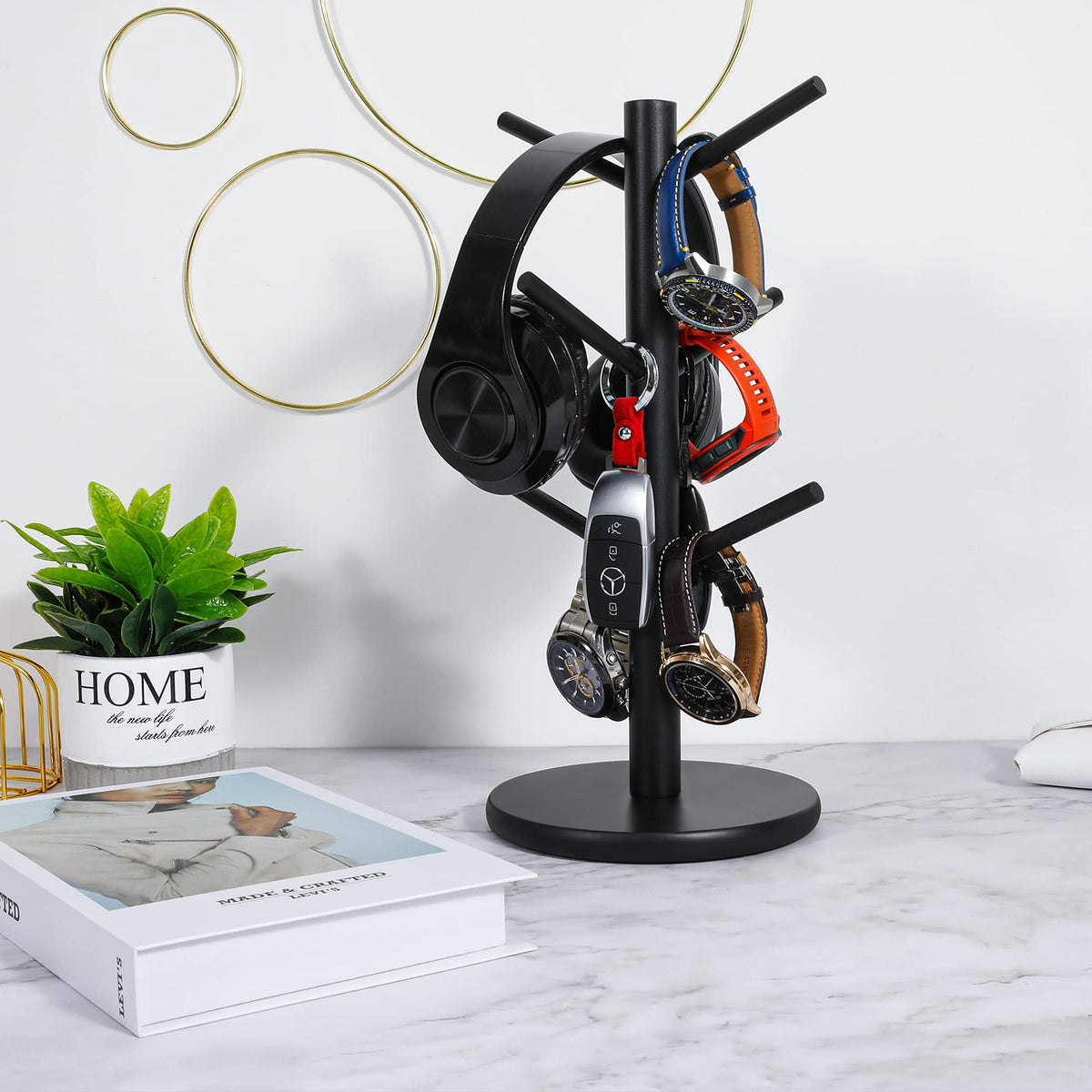 MyLifeUNIT countertop organization keeps mugs within reach.