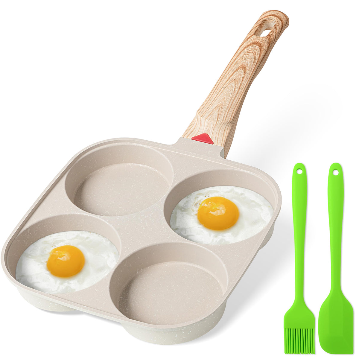 MyLifeUNIT Egg Frying Pan with 4-cup design for quick breakfast multitasking.