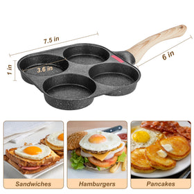 MyLifeUNIT egg pan comfortable handle provides steady grip during cooking