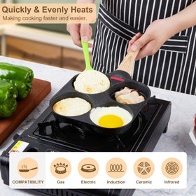 MyLifeUNIT egg pan extended bottom heats faster for efficient morning cooking
