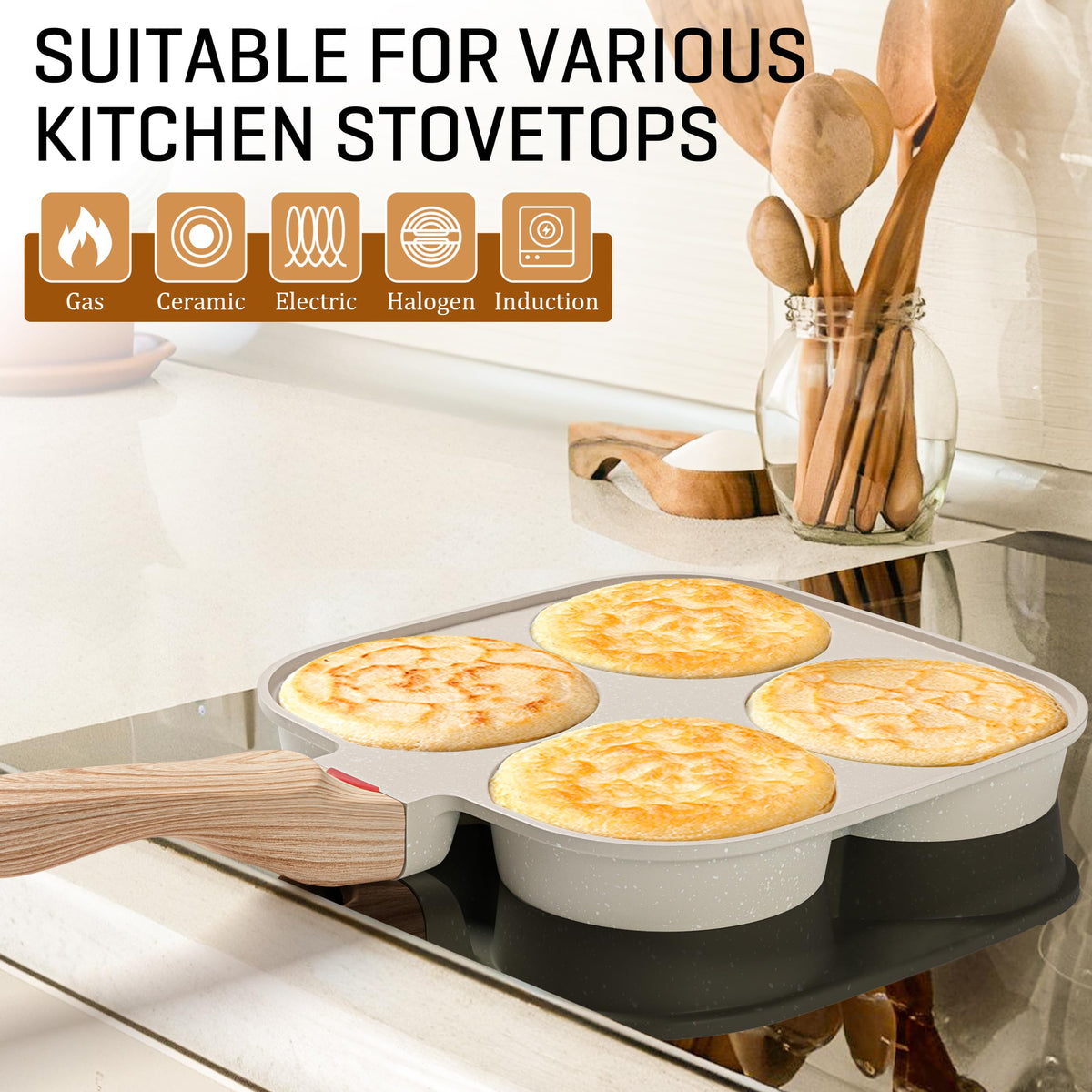 MyLifeUNIT Egg Frying Pan with extended bottom for faster, even heating.