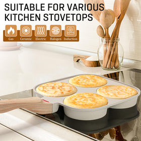 MyLifeUNIT Egg Frying Pan with extended bottom for faster, even heating.